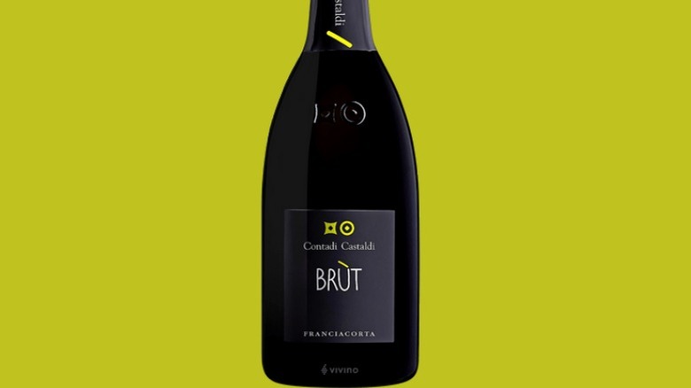 Black and yellow wine bottle