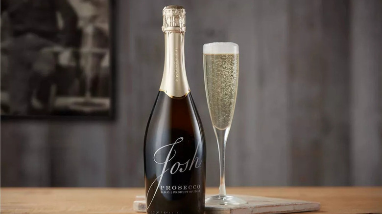 Bottle of wine on table 