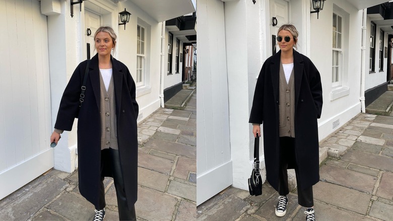 woman wearing neutral winter layers