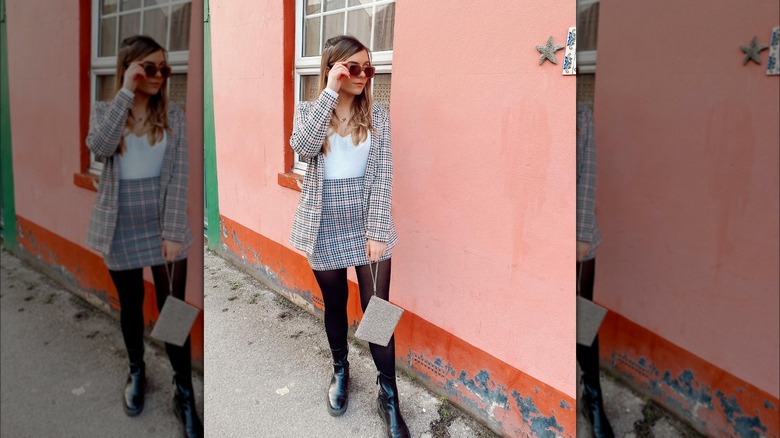 woman wearing layered matching set