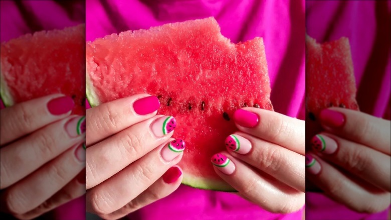 Watermelon nails