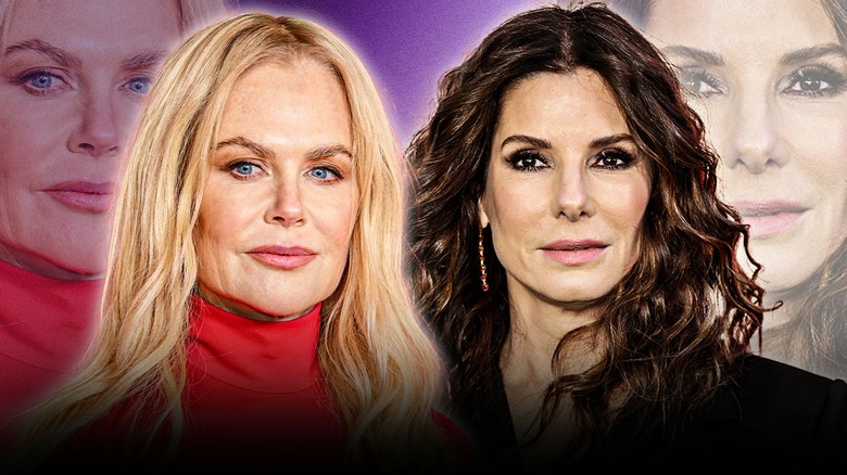 Side by side photos of Nicole Kidman and Sandra Bullock