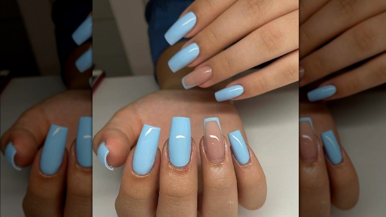 blue nail art