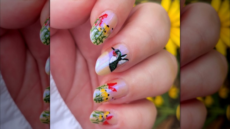 Hummingbird nail design