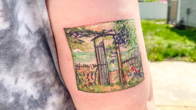 Colorful gate tattoo