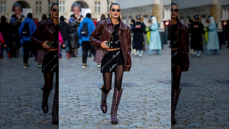 Person walking in cowboy boots