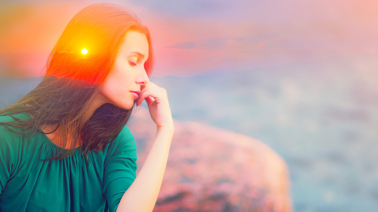 Colorful, dreamy woman graphic