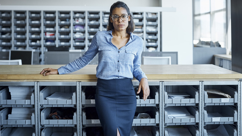 Stern, confident woman