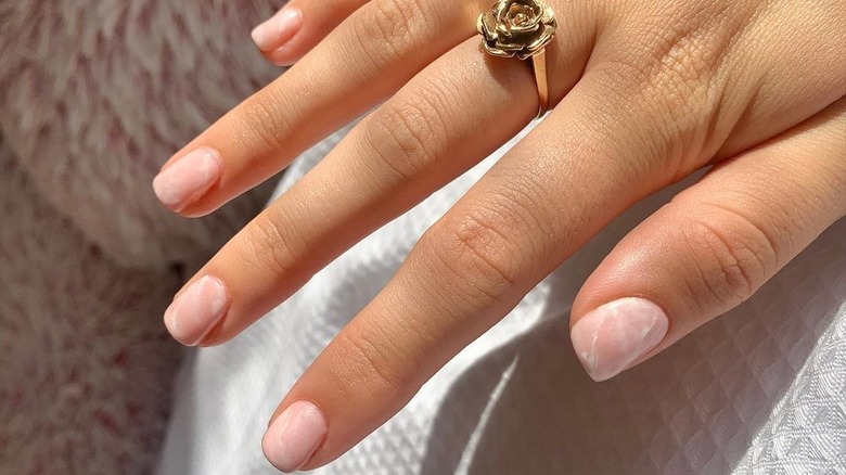 pink marble nail polish