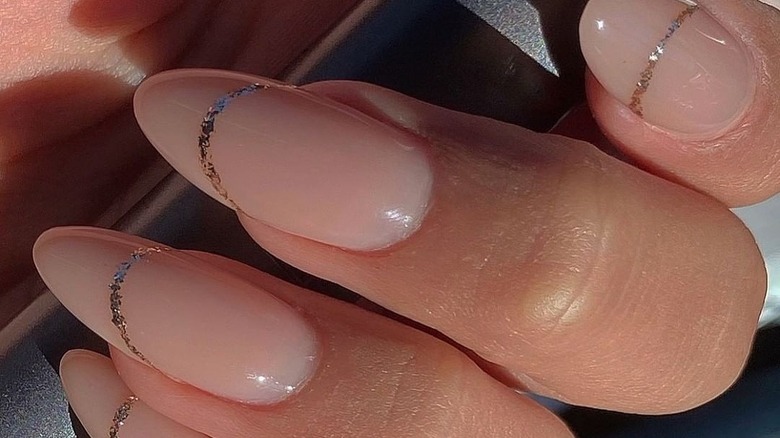 glitter french manicure