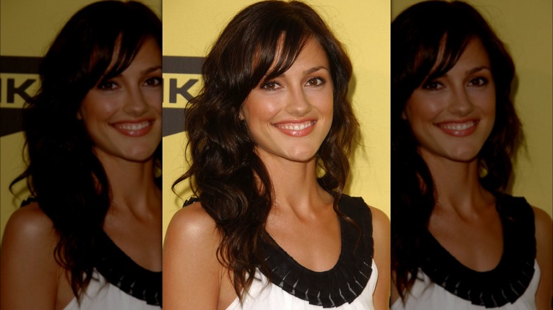 minka kelly with side swept bangs