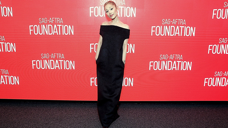 Ariana Grande in a black dress