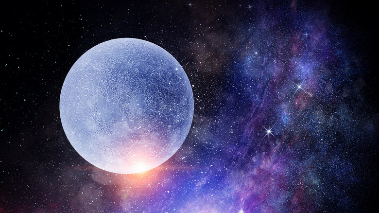 full moon starry background