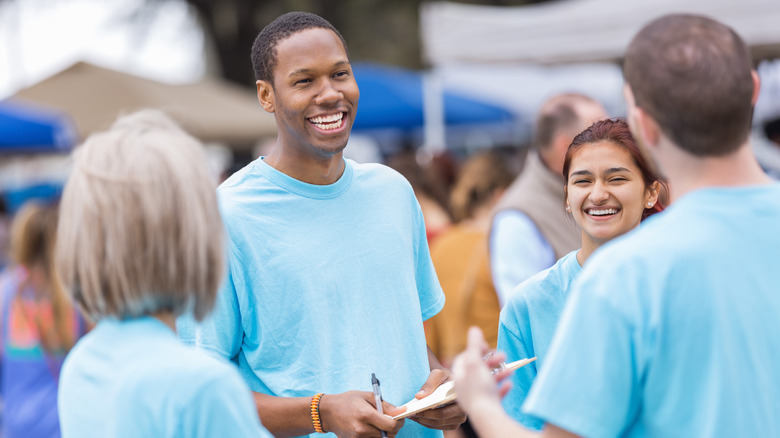 group of volunteers at an event