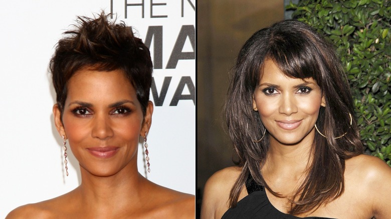 Halle Berry pixie long hair