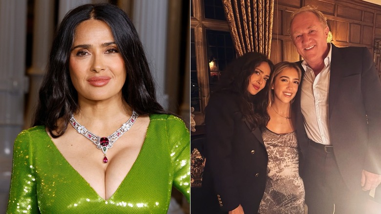 Salma Hayek with her daughter and husband