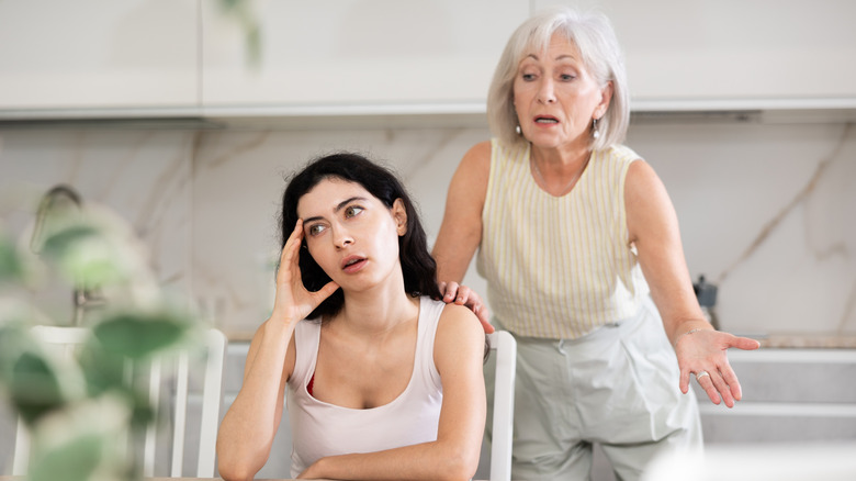Woman arguing with an older woman
