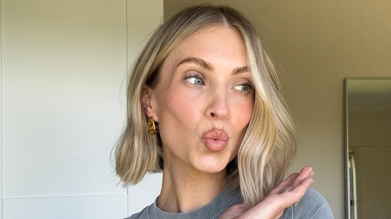 Person puckering lips