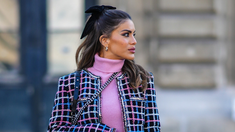 Woman with bow in hair