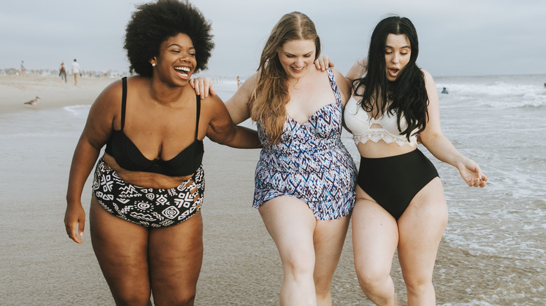 Women walking on the beach
