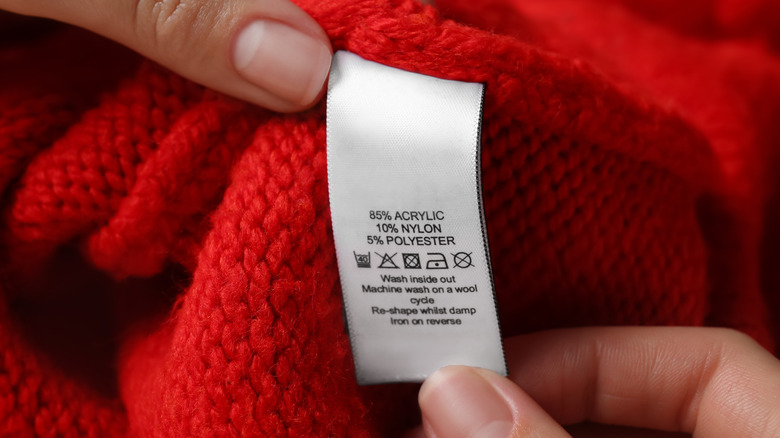 Checking sweater label