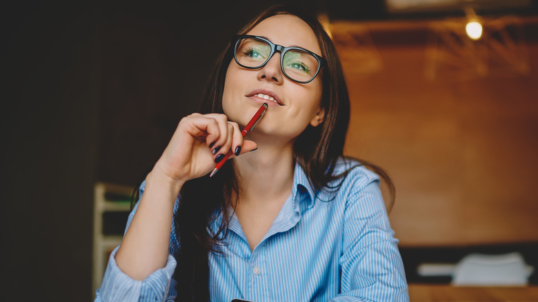 smart woman thinking