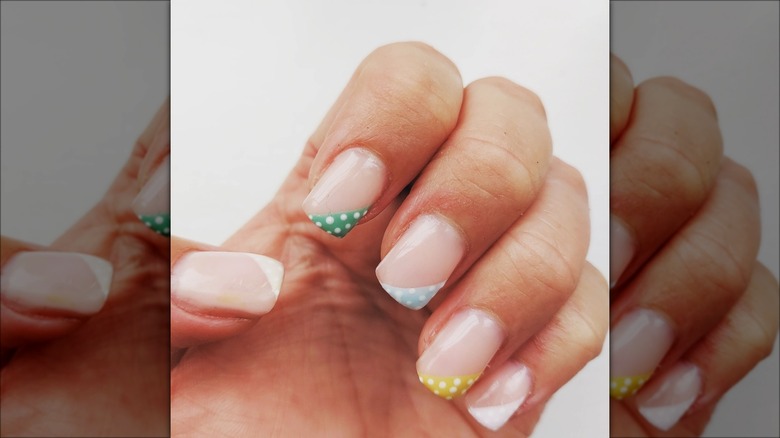 Polka dot French manicure