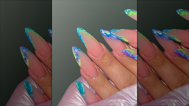 Watercolor French manicure