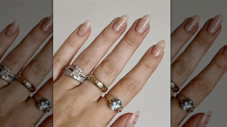 Celestial French fade manicure