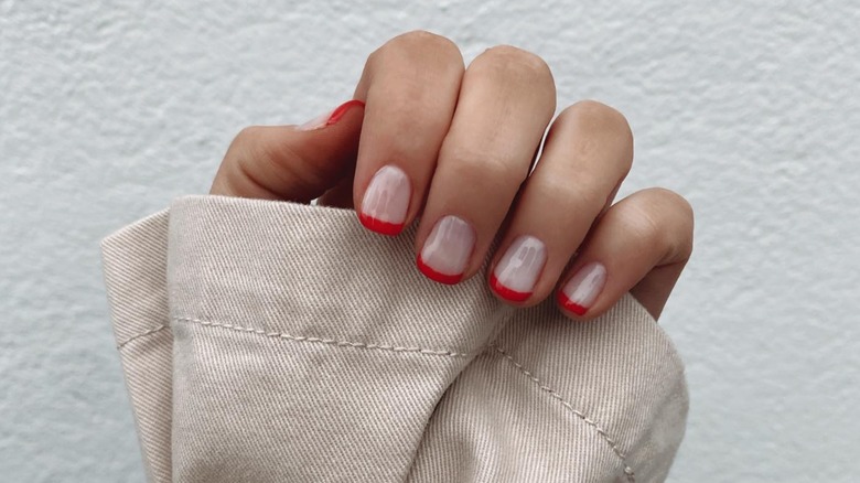 Red French manicure