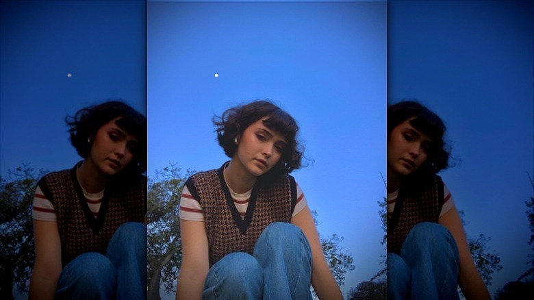 woman with curly french bob