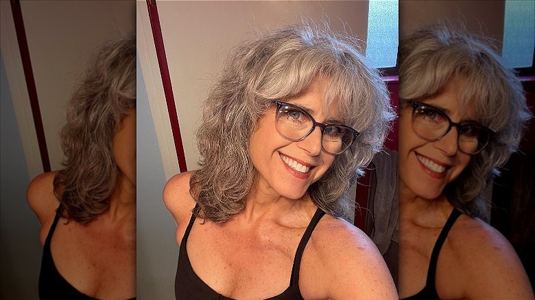 woman with layered grey hair