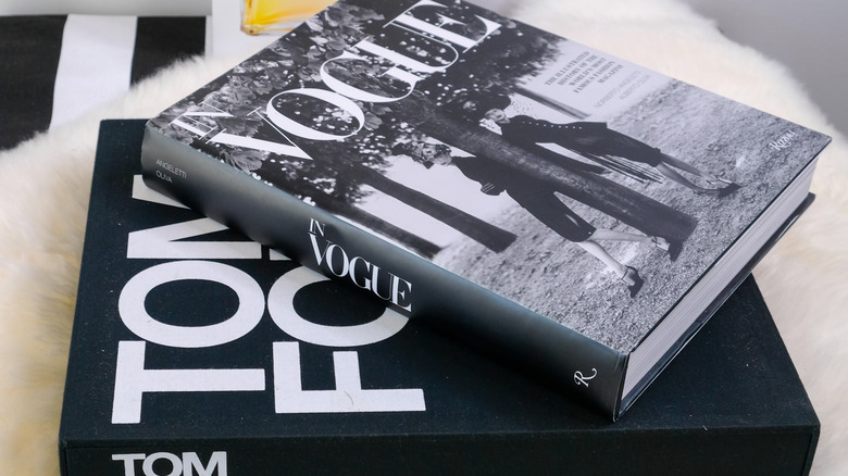 Vogue book on top of Tom Ford book