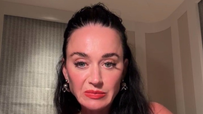 Katy Perry with hair tied back