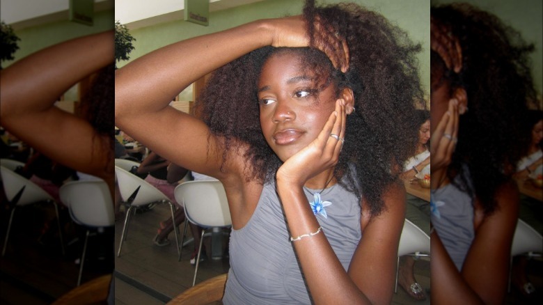 Woman with hair down