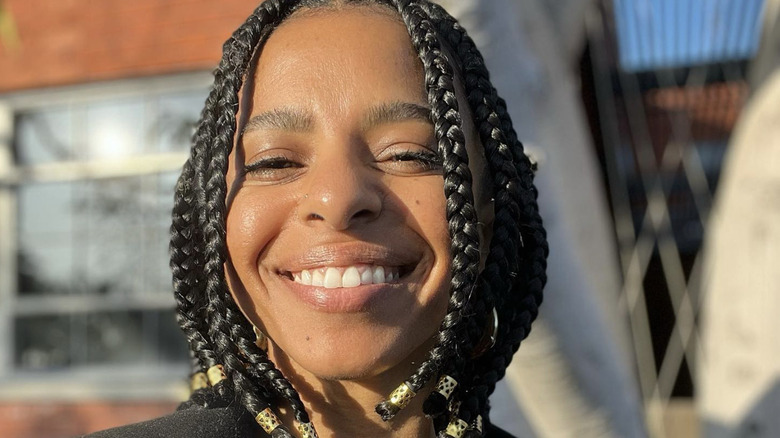 A woman with a braided lob