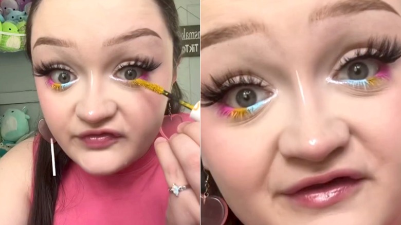 Pansexual flag makeup look