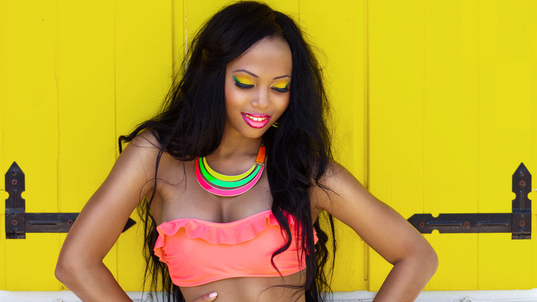 Woman wearing neon colors