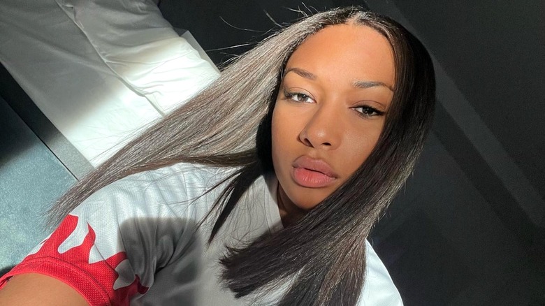 Megan Thee Stallion posing without makeup