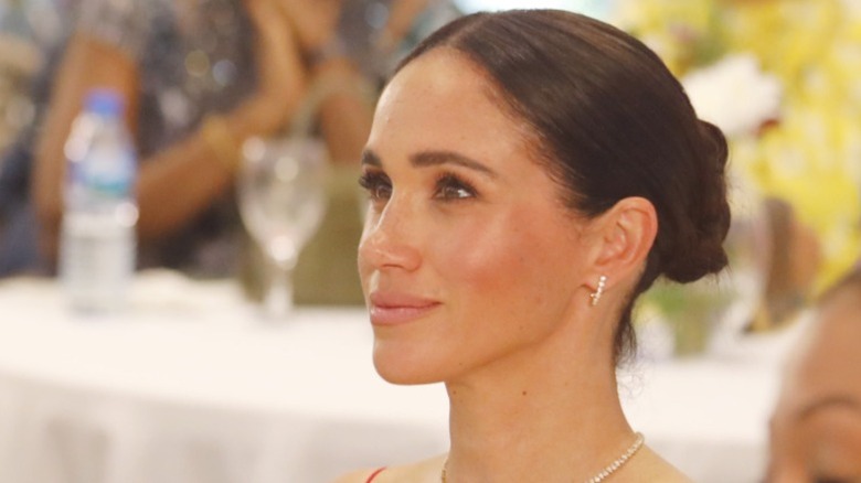 Meghan Markle attends an event on a trip to Nigeria