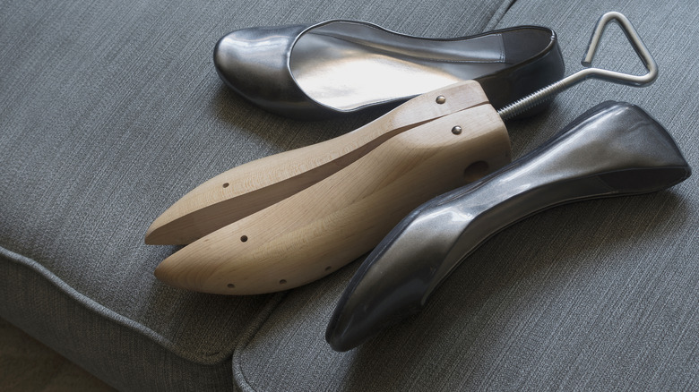 Flats with shoe tree