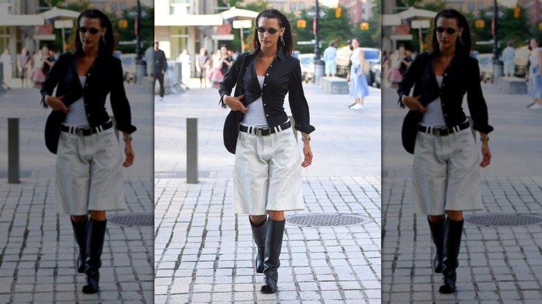 Bella Hadid out in NYC during fashion week in 2022.
