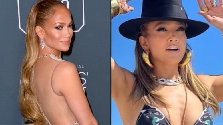 Jennifer Lopez with long hair and updo