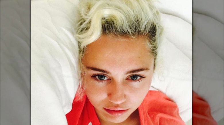 Miley Cyrus with bleached hair