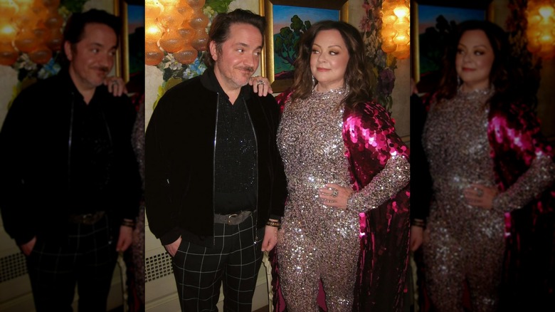 Ben Falcone and Melissa McCarthy pose for a photo