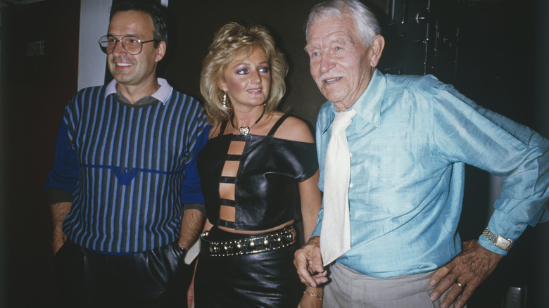 Bonnie Tyler wearing a leather crop-top and skirt at the premiere of "﻿Metropolis" in 1984