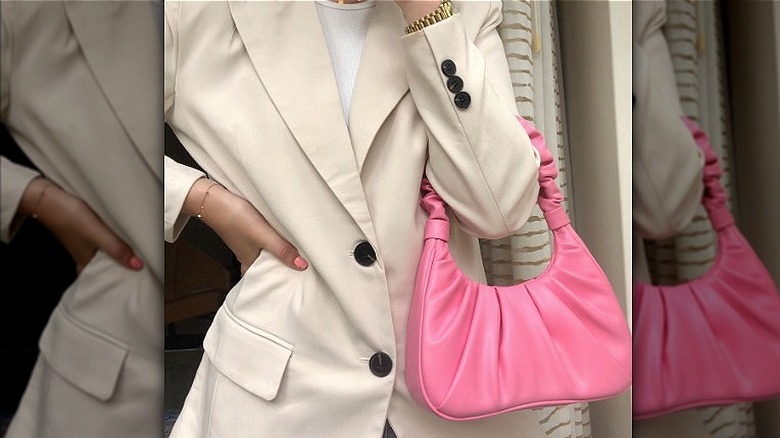 Woman with pink purse