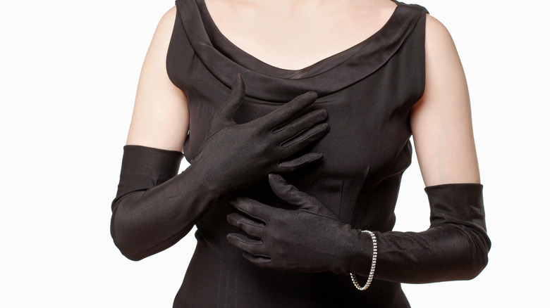 Black dress and opera gloves