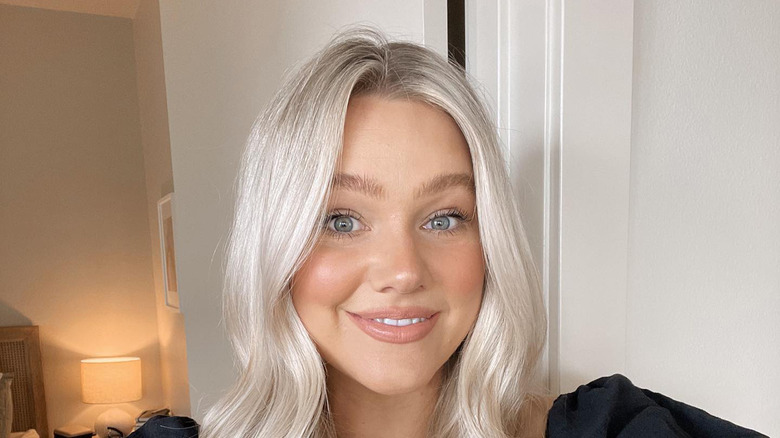 White blond hair lipstick