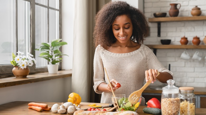 Woman preparing a healthy meal